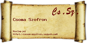 Csoma Szofron névjegykártya